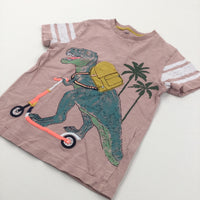 Dinosaur & Scooter Pink T-Shirt - Boys 6-7 Years