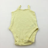 Patterned Yellow Sleeveless Bodysuit - Girls 3-6 Months