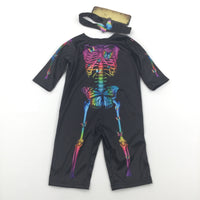 **NEW** Butterflies Skeleton Colourful Costume with Matching Headband - Girls 2-3 Years - Halloween