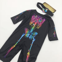 **NEW** Butterflies Skeleton Colourful Costume with Matching Headband - Girls 6-9 Months - Halloween