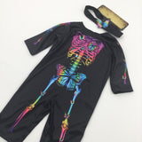 **NEW** Butterflies Skeleton Colourful Costume with Matching Headband - Girls 9-12 Months - Halloween