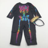 **NEW** Butterflies Skeleton Colourful Costume with Matching Headband - Girls 6-9 Months - Halloween