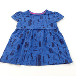 Letters Navy & Blue Lightweight Jersey Dress - Girls 12-18 Months
