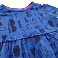 Letters Navy & Blue Lightweight Jersey Dress - Girls 12-18 Months