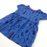 Letters Navy & Blue Lightweight Jersey Dress - Girls 12-18 Months