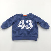 '43' Palm Leaves Blue Sweatshirt - Boys 0-3 Months