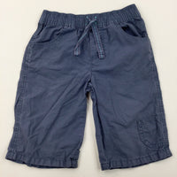 Blue Cotton Shorts - Boys 5-6 Years