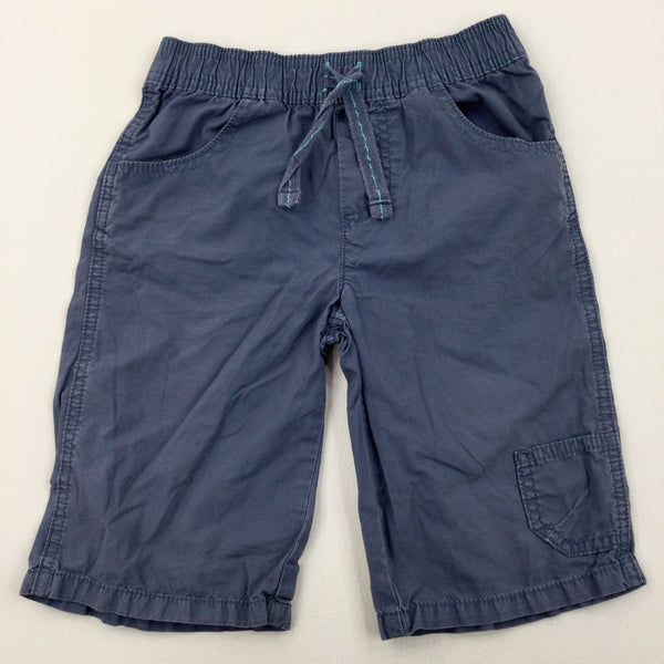 Blue Cotton Shorts - Boys 5-6 Years