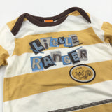 'Little Ranger' Mustard Yellow & Cream Striped Long Sleeve Top - Boys 0-3 Months