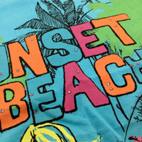 'Sunset Beach' Car Blue T-Shirt - Girls 8-9 Years
