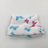Butterflies Blue, Pink & White Fleece Hat - Girls 0-3 Months