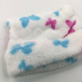 Butterflies Blue, Pink & White Fleece Hat - Girls 0-3 Months
