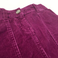 Mauve Corduroy Skirt with Adjustable Waistband - Girls 7 Years