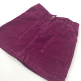 Mauve Corduroy Skirt with Adjustable Waistband - Girls 7 Years