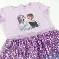 Anna & Elsa Frozen Sequins Pink Polyester Dress - Girls 6-8 Years