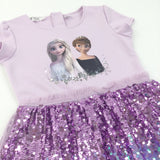 Anna & Elsa Frozen Sequins Pink Polyester Dress - Girls 6-8 Years