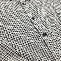 Black & White Checked Long Sleeve Shirt - Boys 6 Years