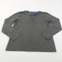 Olive Green Long Sleeve Top - Boys 8 Years