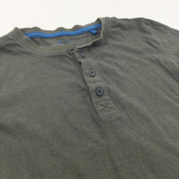 Olive Green Long Sleeve Top - Boys 8 Years