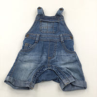 Mid Blue Denim Short Dungarees - Boys 3-6 Months