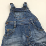 Mid Blue Denim Short Dungarees - Boys 3-6 Months