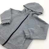 Textured Grey Zip Up Hoodie Sweatshirt - Boys 18-24 Months