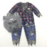 **NEW** Howling Werewolf Costume with Mask & Howling Noise - Boys/Girls 7-8 Years - Halloween