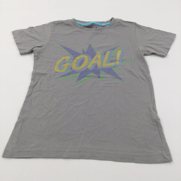 'Goal!' Grey T-Shirt - Boys 7-8 Years
