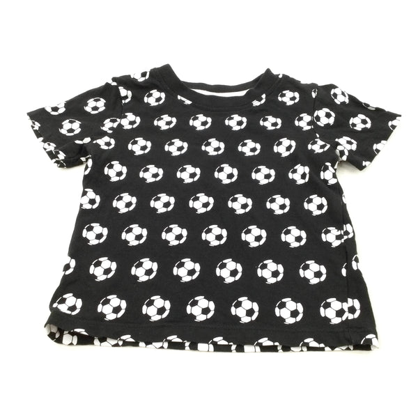 Footballs Black T Shirt Boys Girls 18 24 Months Katie s Kids
