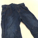 Dark Blue Lightweight Lined Denim Jeans - Boys 12-18 Months