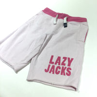 'Lazy Jacks' Pink Thick Jersey Board Shorts - Girls 7-8 Years