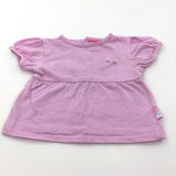 Dragonfly Embroidered Pink Tunic Top - Girls 6-9 Months