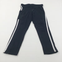 Navy & White Leggings - Girls 7-8 Years