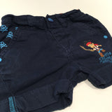'Jake & The Neverland Pirates' Navy Cotton Twill Shorts with Adjustable Waistband - Boys 12-18 Months