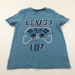 'Level Up' Game Controller Blue T-Shirt - Boys 9-10 Years