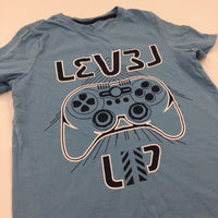 'Level Up' Game Controller Blue T-Shirt - Boys 9-10 Years