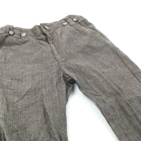 Brown Tweed Look Trousers with Adjustable Waistband - Boys 18-23 Months