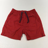 Red Lightweight Cotton Shorts - Boys 12-18 Months