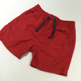 Red Lightweight Cotton Shorts - Boys 12-18 Months