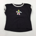 Clocks Character Black & White T-Shirt - Girls 9-10 Years