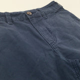 Navy Cotton Twill Shorts with Adjustable Waistband - Boys 8-9 Years