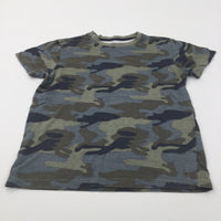 Camouflage Navy, Blue & Green T-Shirt - Boys 8-9 Years