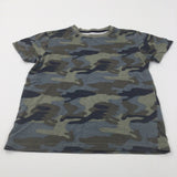 Camouflage Navy, Blue & Green T-Shirt - Boys 8-9 Years