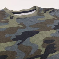 Camouflage Navy, Blue & Green T-Shirt - Boys 8-9 Years