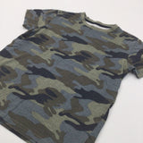 Camouflage Navy, Blue & Green T-Shirt - Boys 8-9 Years