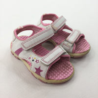 Stars Pink & White Sandals - Girls 9-12 Months