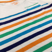 Colourful Striped White Vest Top - Boys 2-3 Years