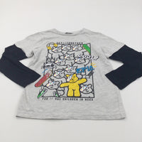 'Get It Together' Pudsey Bear Grey & Black Long Sleeve Top - Boys 8-9 Years