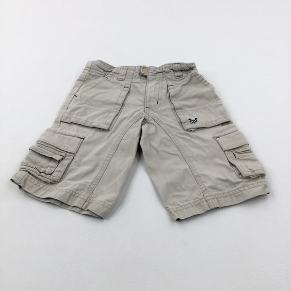 Light Stone Cargo Shorts With Adjustable Waist - Boys 2-3 Years