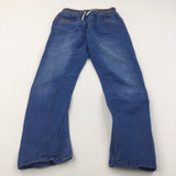 Blue Denim Pull On Jeans - Boys 8-9 Years